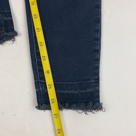 Free People We The Free Dark wash Skinny denim jeans SZ 28 Raw hem Stretch NWOT - Picture 15 of 16